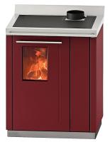 Thermorossi Küchenherd Bosky 30 Square EVO5 READY TO START wasserführend Bordeaux 17,9 kW
